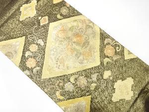 未使用 墨色にグラフィカルパターン　現代的な全通柄袋帯 未使用 墨色にグラフィカルパターン 現代的な全通柄袋帯 着物・帯 ] - 袋帯